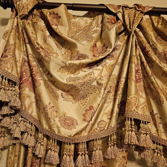 RARE CROSCILL OLIMPIA FLORAL FLOWER 110"x17" PRIMA VALANCE WINDOW TREATMENT - Picture 6 of 14